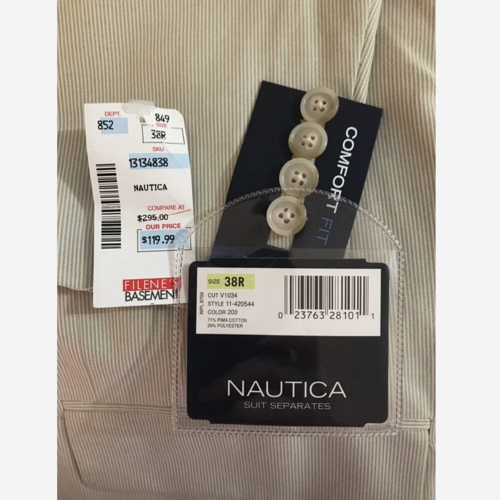 NAUTICA Tan Blazer NWT 38R Comfort Fit Performance Classics Jacket Sport Coat - Picture 4 of 8